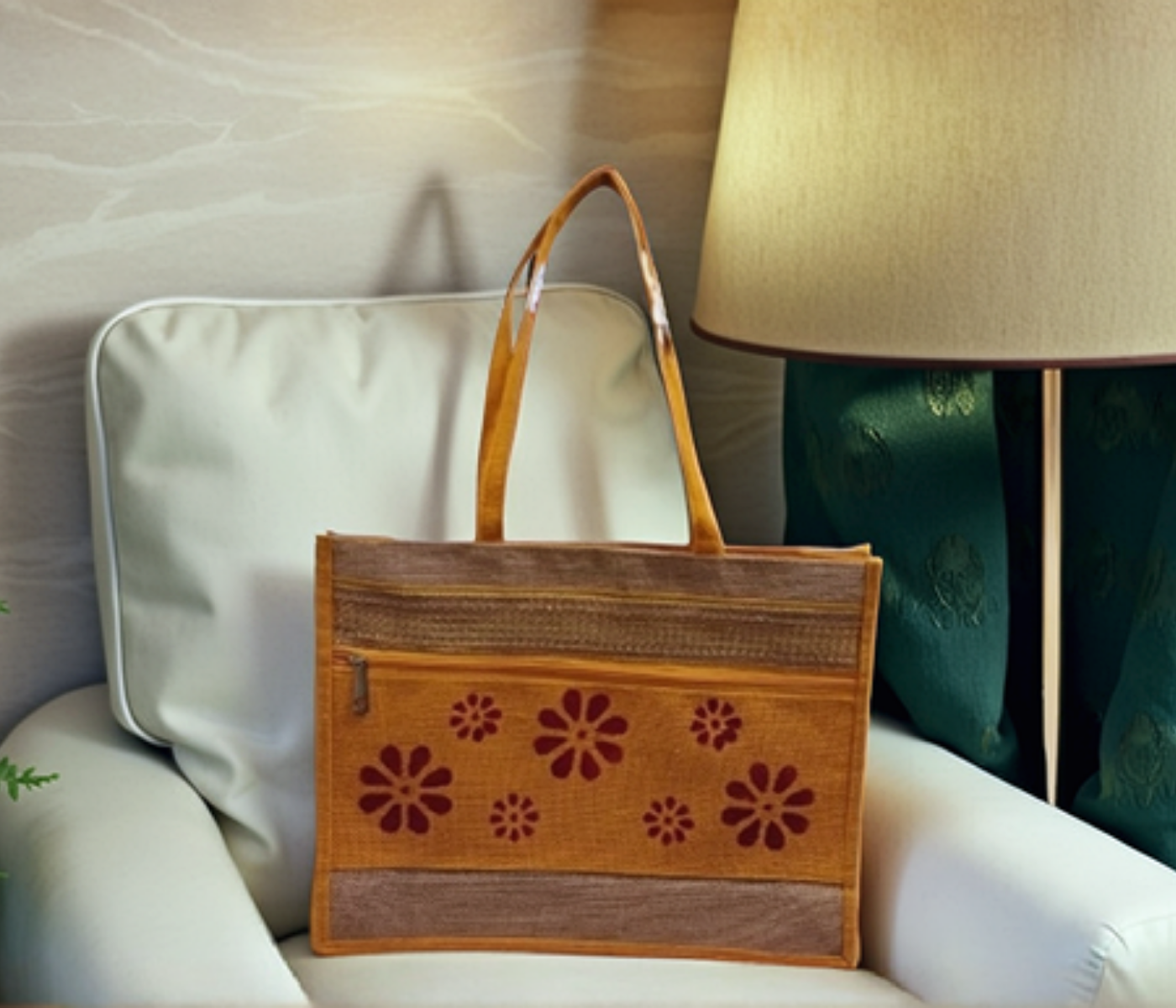 Hand painted Jute Bag